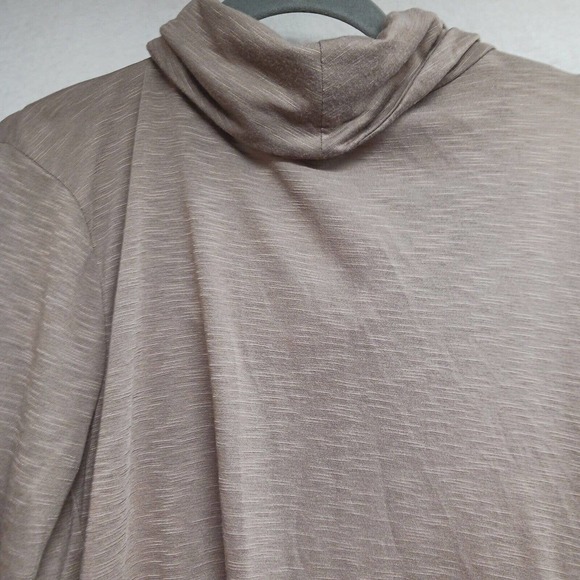 CATO Women's XL‎ Stretchy Comfy Cowl Neck Tunic Shirt Front Pockets Brown - Picture 10 of 13